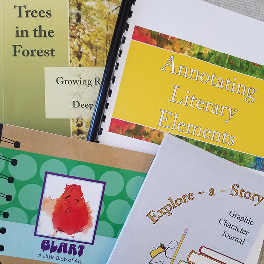 RiL product covers Trees in the Forest, Blart, Explore a Story, Annotating Literary Elements