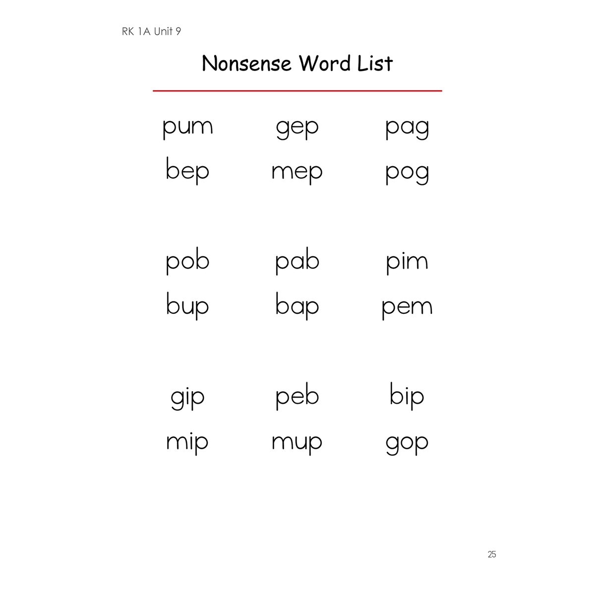 Pin Word Reading Grade K Reading Word Lists & Sentences—Pinwheels by Rooted in Language ...